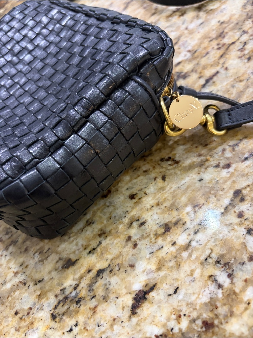Clare V. Deep Navy Woven Leather Crossbody Bag – Worn Once - Picture 3 of 11